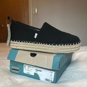 Toms Black Platform Espadrilles